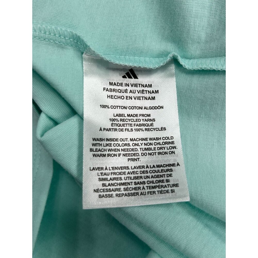 Adidas Girls Loose Fit Aqua T-Shirt With Floral Design 100% Cotton Size L (14) - Picture 4 of 9